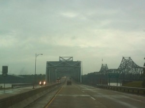 The skies did not look promising as we crossed the Mississippi River in Vicksburg.