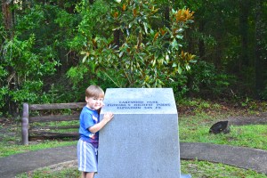 This is the monument at the Britton Hill highpoint in Florida.  My son is posing at it.